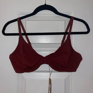 NWT Skims Cotton Jersey Underwire Bra Limited Edition Color Sangria in 36D